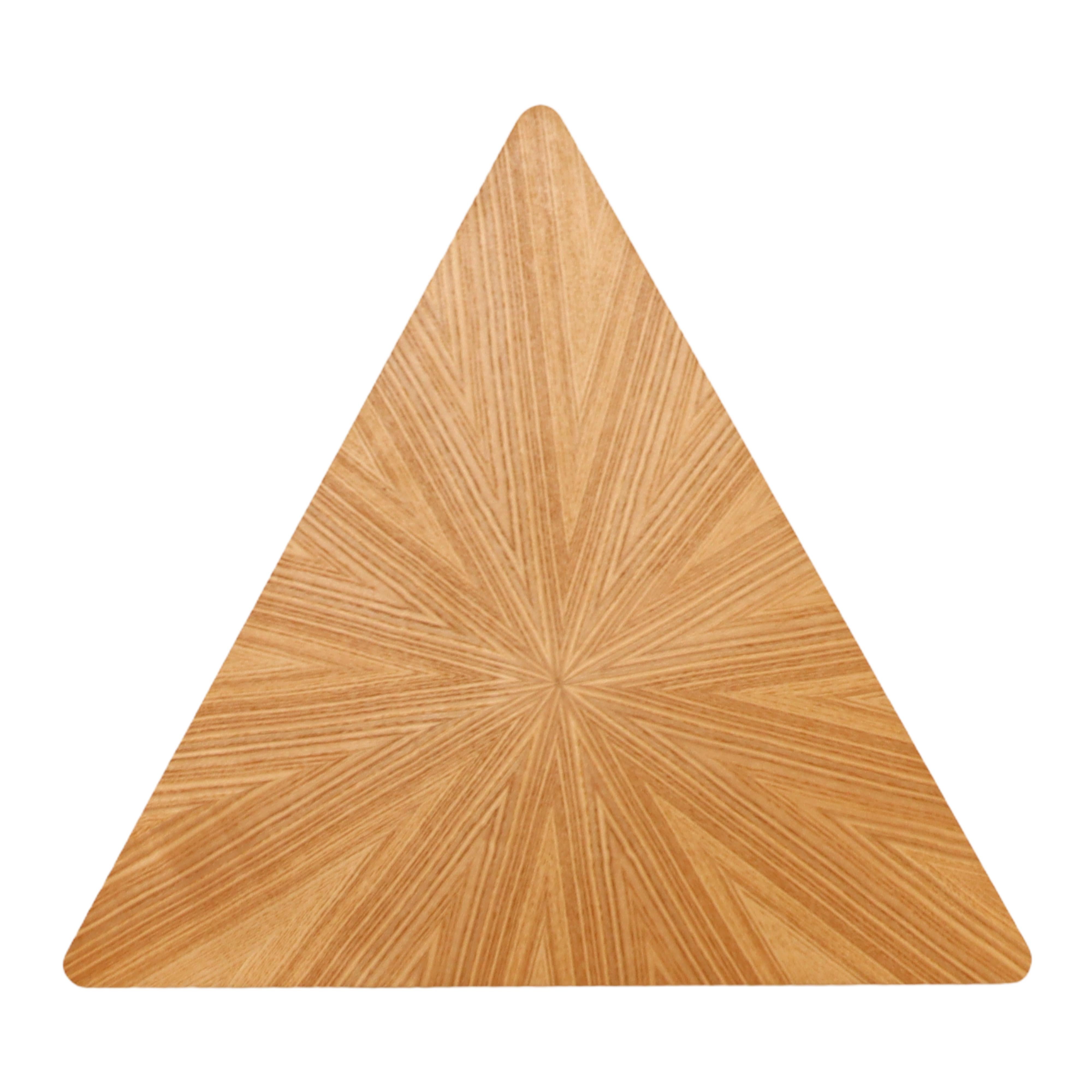 Hardwood Ash starburst Triform pedestal side table For Sale