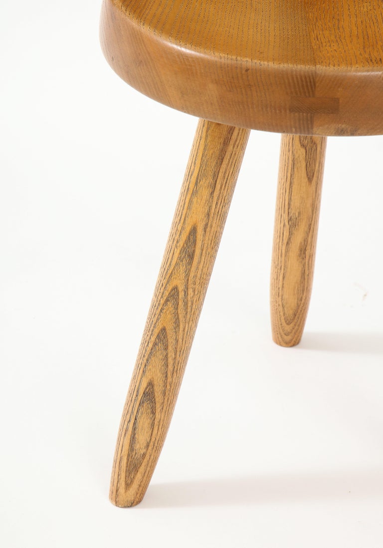 French Ash Stool by Charlotte Perriand, France, Mid-20th Century For Sale