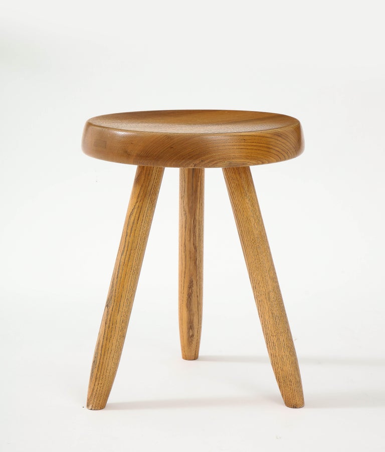Ash Stool by Charlotte Perriand, France, Mid-20th Century For Sale 3