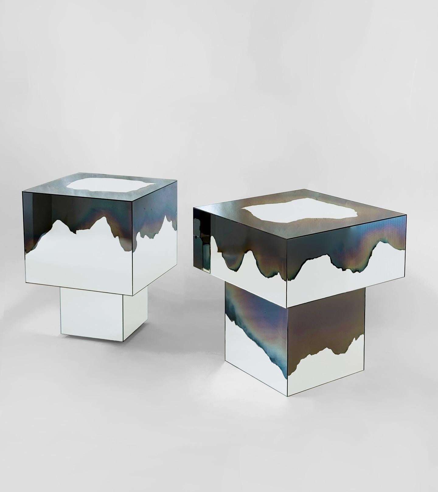 Sgabello Ash Contemporary Smoke e Silver Mirror di Homa in vendita 6