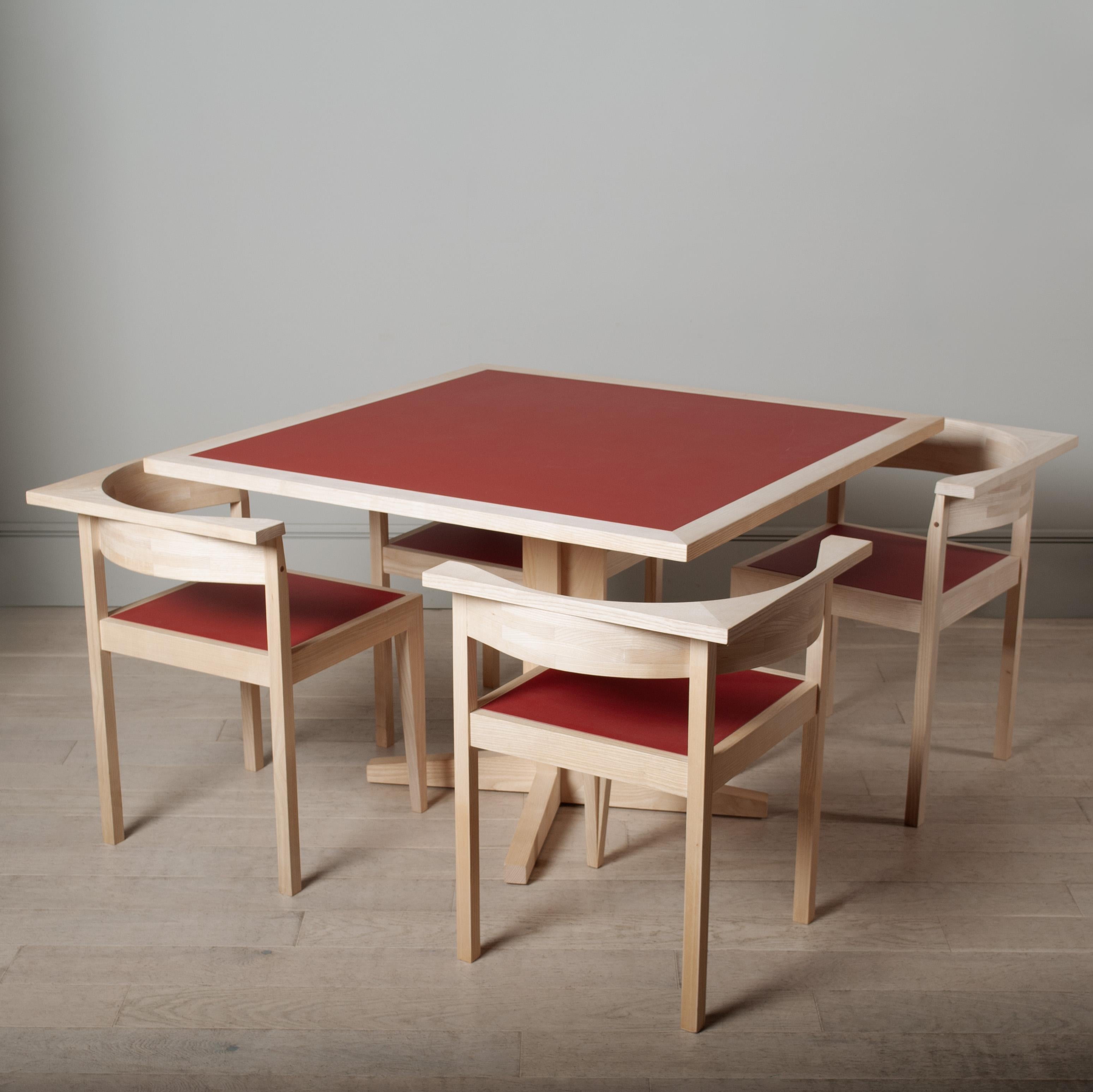 Modern Interlocking Table & Chair Nest Set For Sale