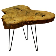 Ash Tree Live Edge Coffee Table with Hairpin Legs / LECT109
