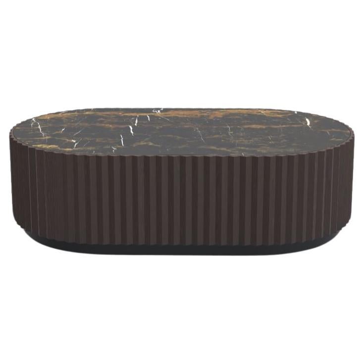 Ash Umber Black Gold Eternel L Coffee Table by Milla & Milli For Sale