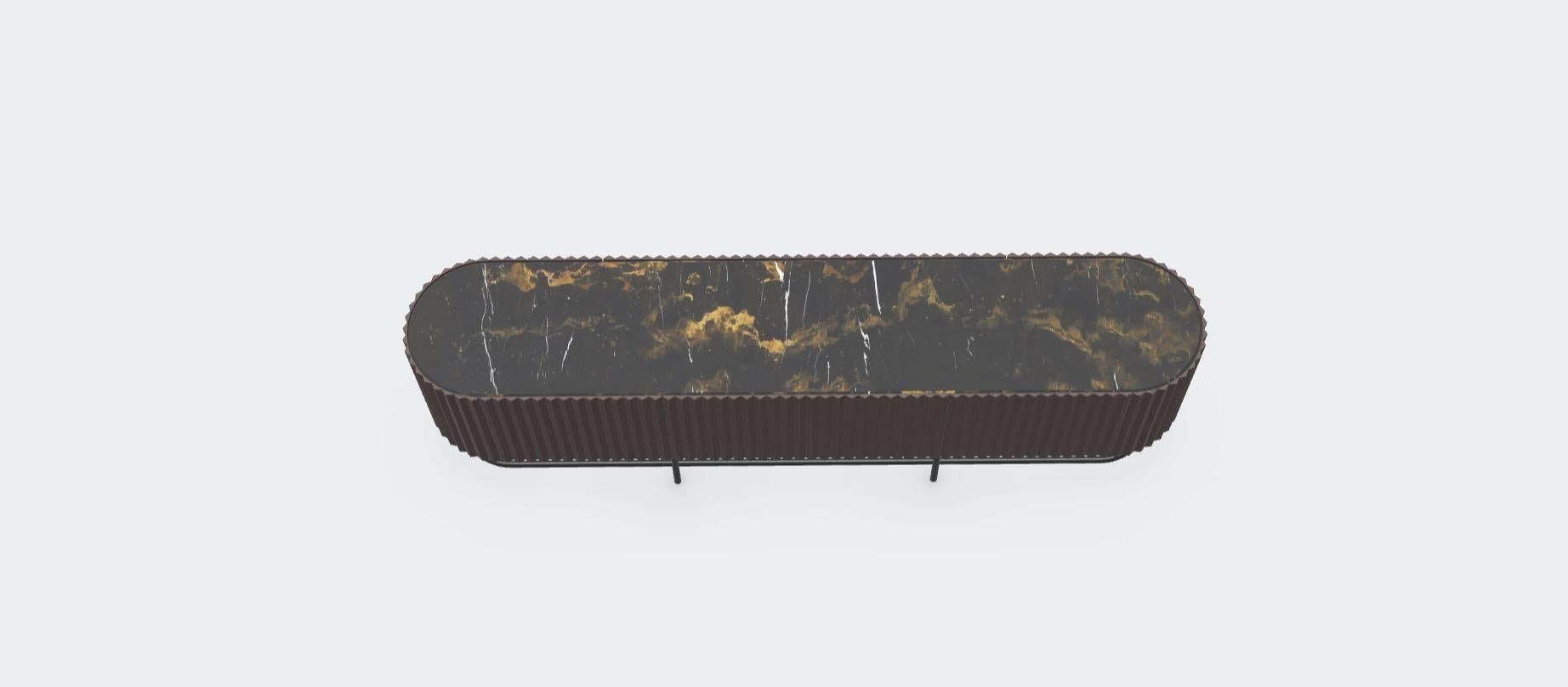Modern Ash Umber Black Gold Eternel Sideboard Type 1 by Milla & Milli For Sale