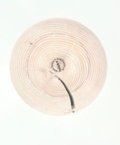 Vase en frêne brossé avec de la crème blanche par Patrick Rapp