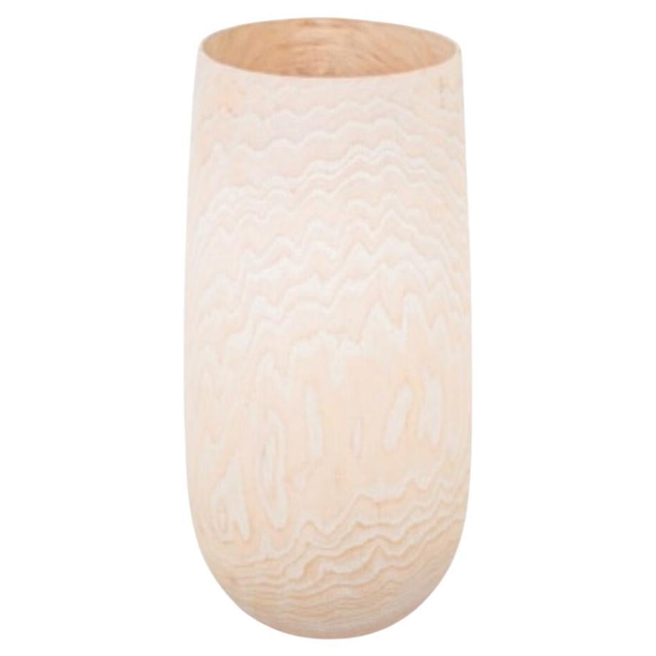 Ash Vase Brushed With White Cream by Patrick Rapp