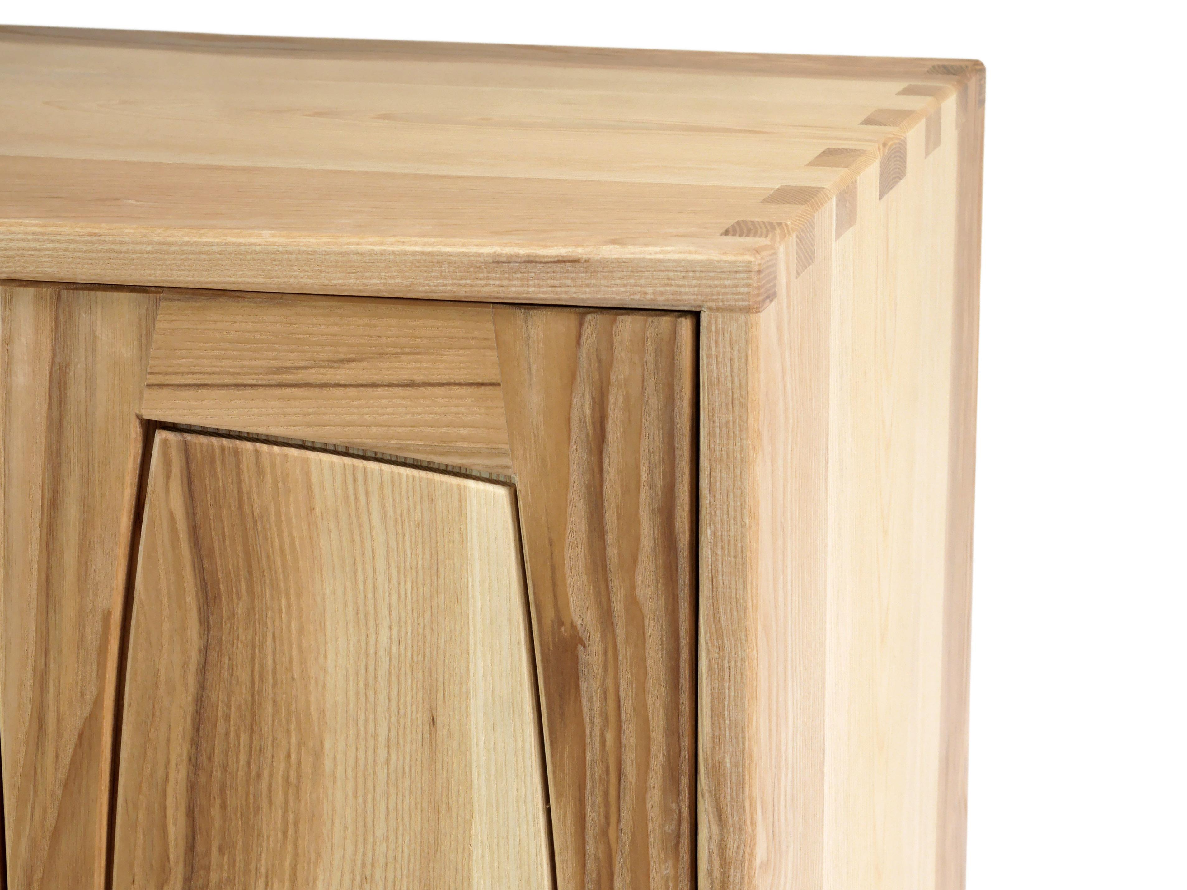 Modern Ash Vespers Side Cabinet, Two Door Cabinet with Adjustable Shelf by Arid For Sale