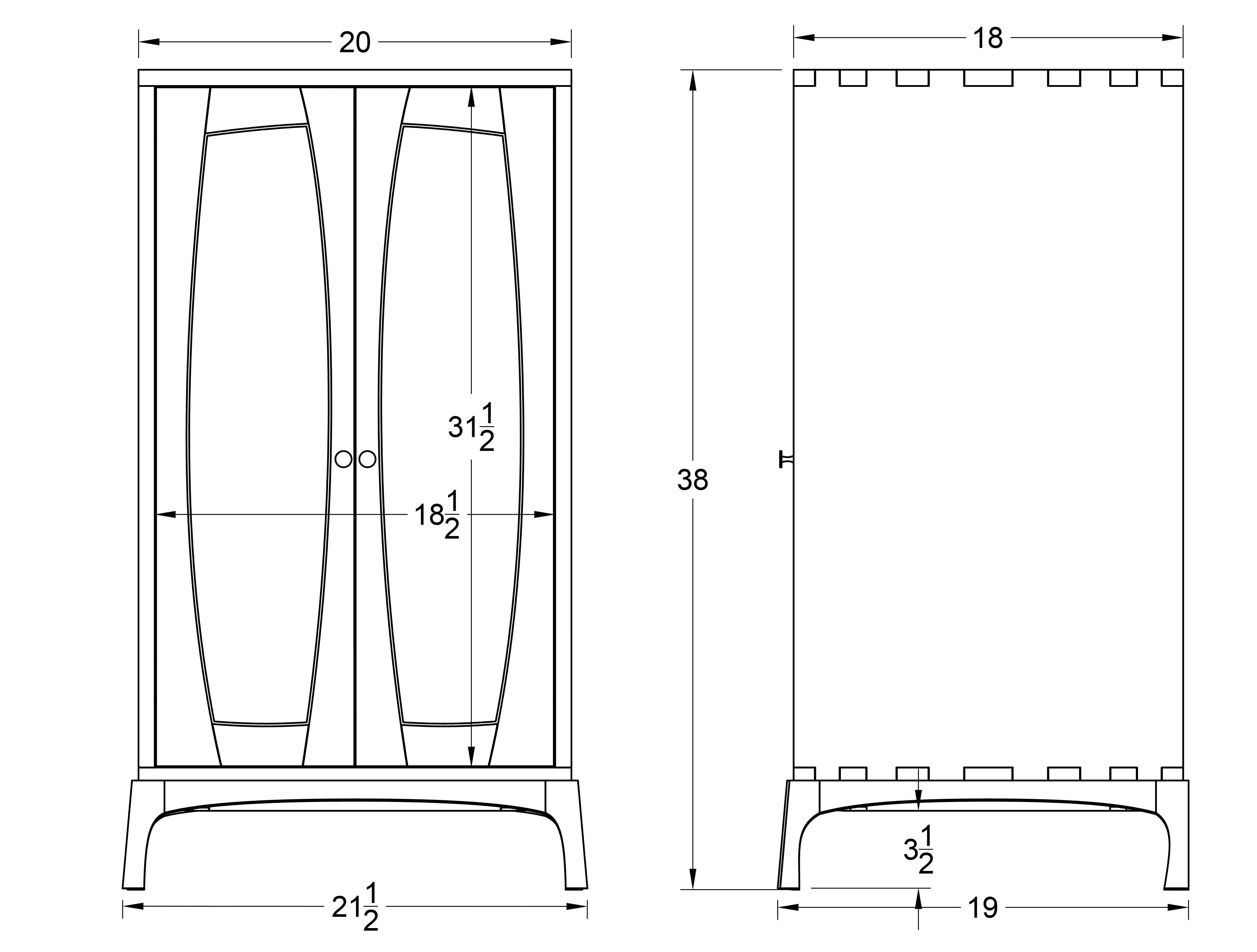 Ash Vespers Seitenschrank, zweitüriger Schrank mit verstellbarem Fachboden von Arid (21. Jahrhundert und zeitgenössisch) im Angebot