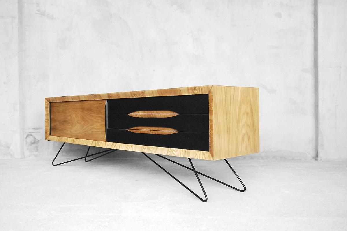 Ash Vintage Low Sideboard with Hairpin Legs, 1960s 9