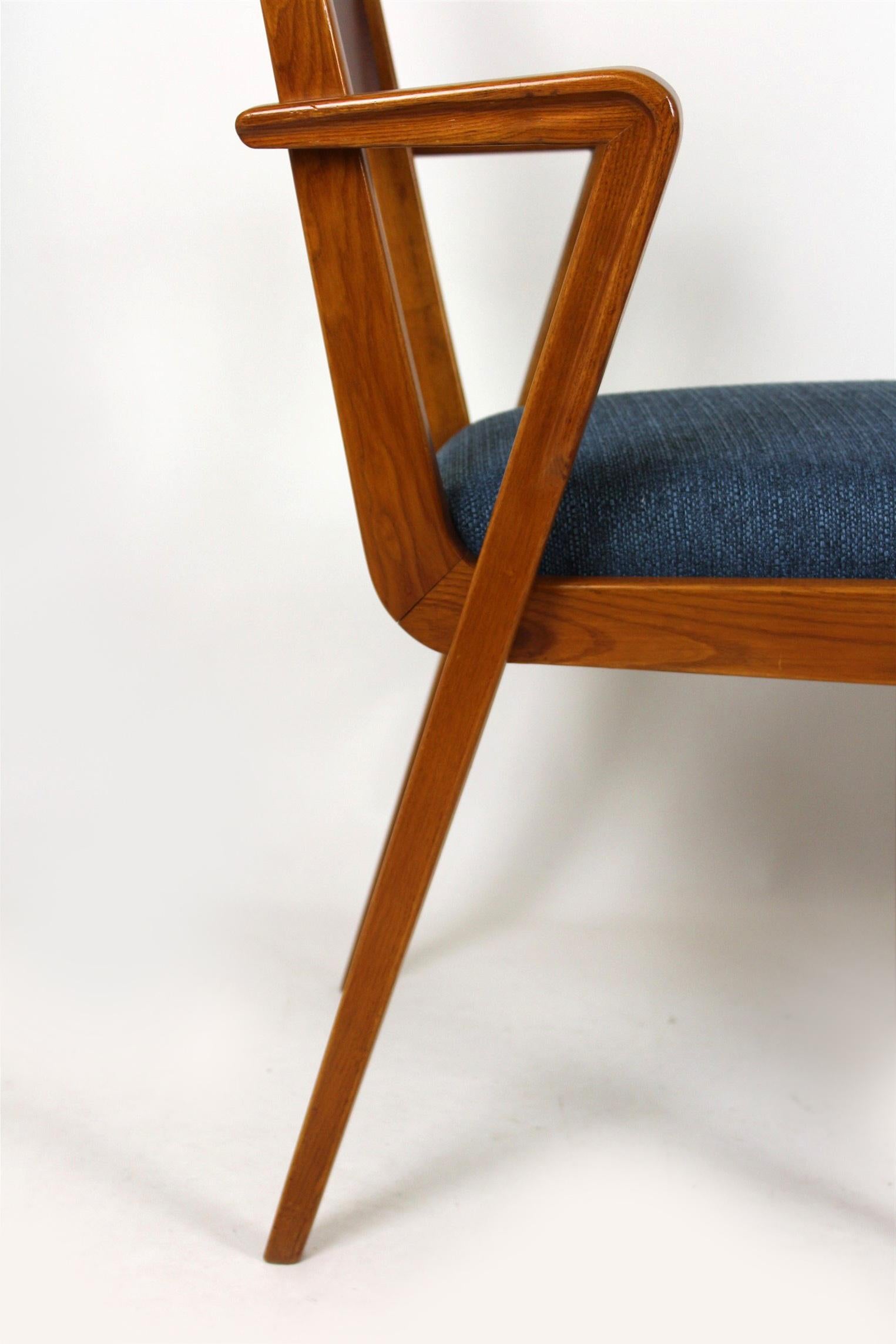 Ash and Walnut Dining Chairs from Jitona Sobeslav, 1950s, Set of Four 7