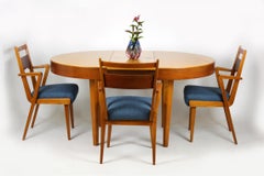 Ash and Walnut Dining Chairs from Jitona Sobeslav, 1950s, Set of Four