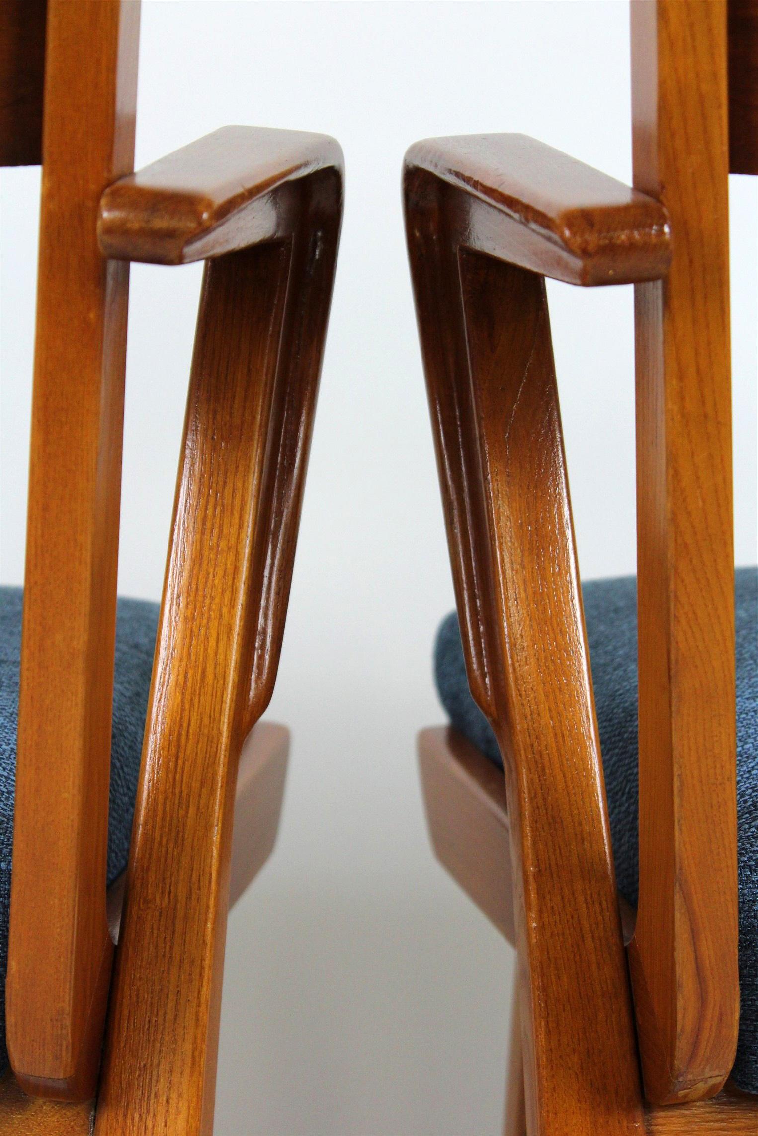 Ash and Walnut Dining Chairs from Jitona Sobeslav, 1950s, Set of Four 1