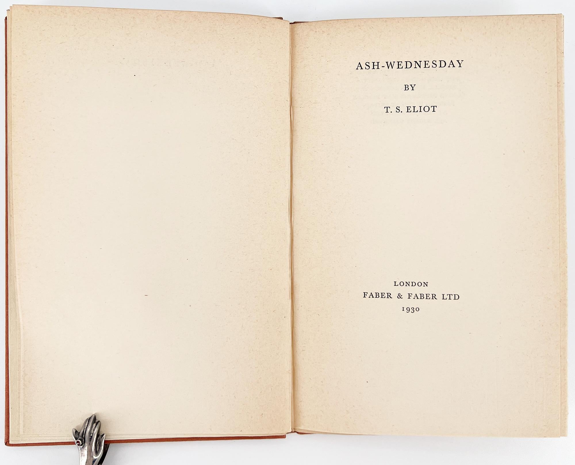 Américain Ce mercredi-là : six poèmes de T. S. Eliot - première édition en vente