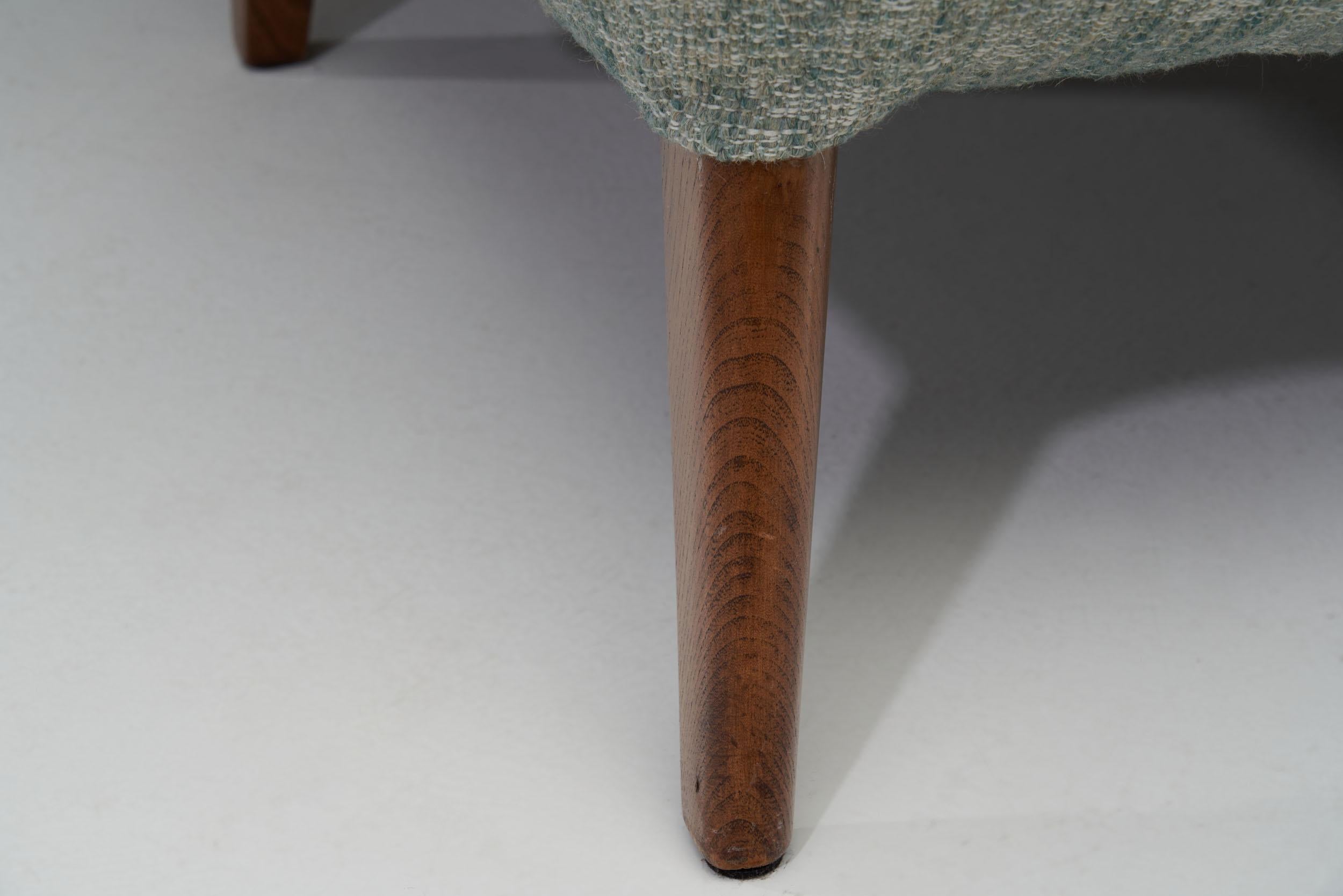 Ash Wood Danish Cabinetmaker Easy Chair, Denmark, ca 1950s For Sale 13