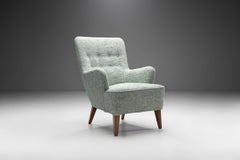 Ash Wood Danish Cabinetmaker Easy Chair, Denmark, ca 1950s