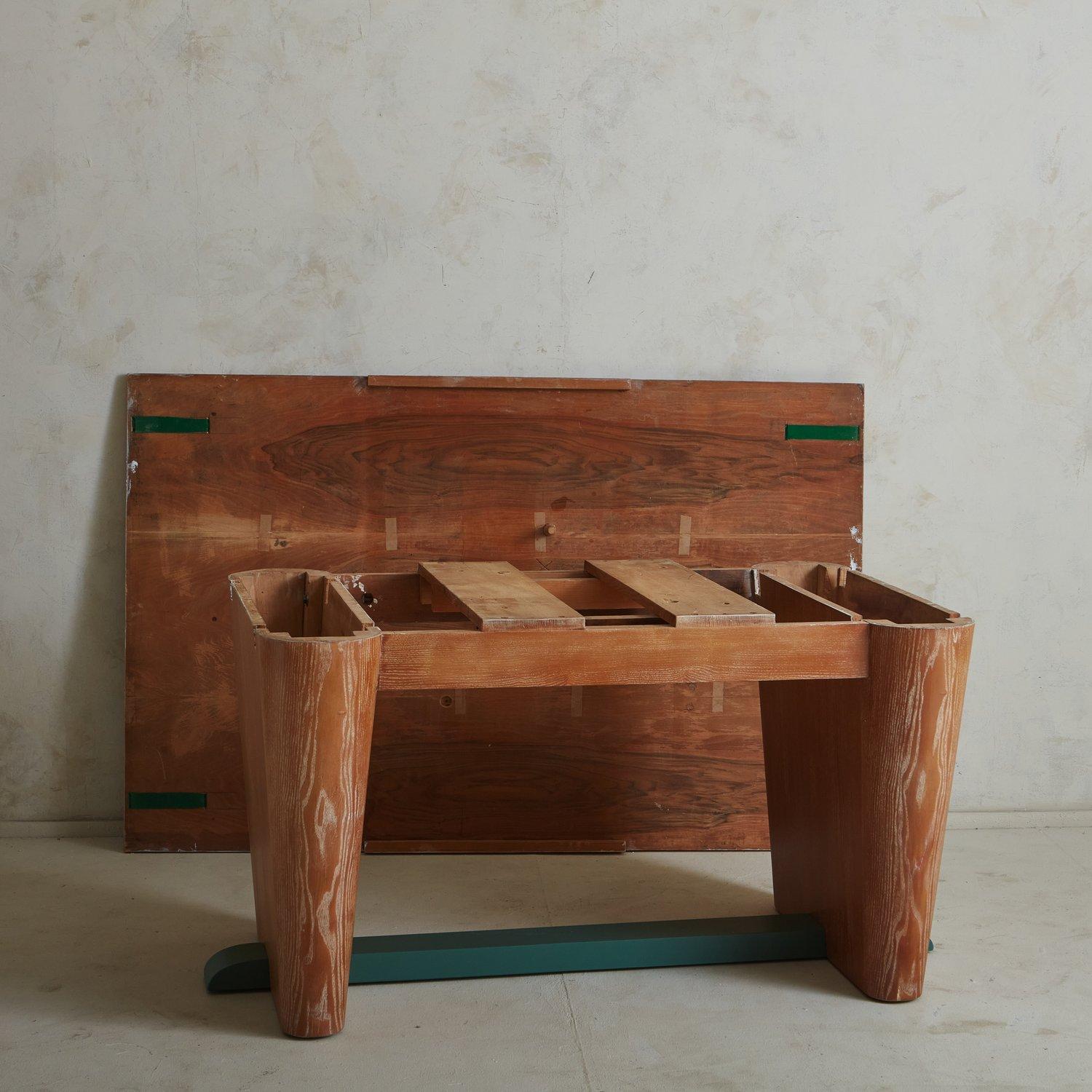 Ash Wood Desk or Table in the Style of Jules Leleu, France 1940s 5