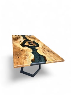 Table en frêne et résine époxy - plateau de table Epoxy River Live Edge
