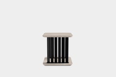 Plateau Side Table, Night Stand in Grey Wood and Metal Structure by NONO