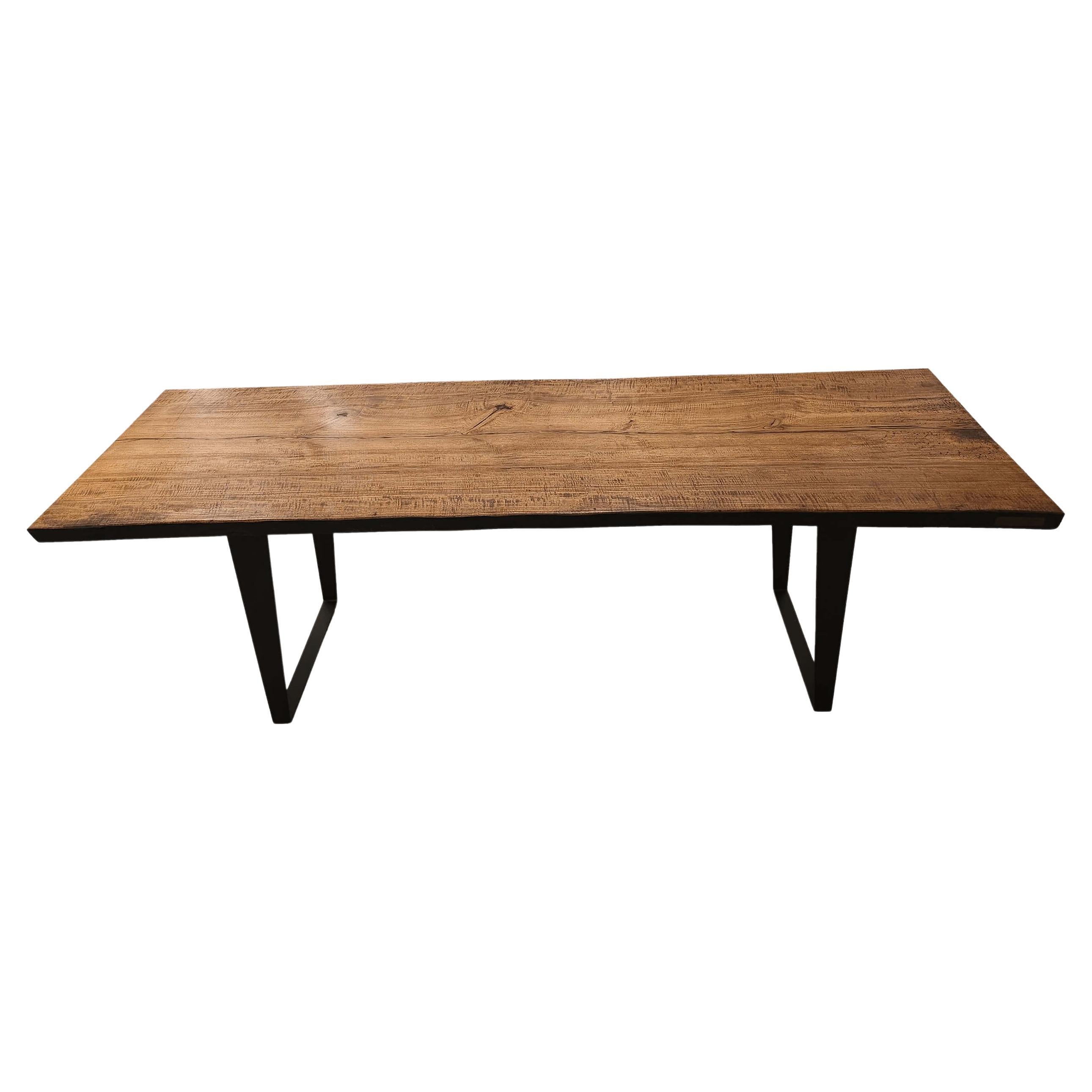 Ash Wood Slab Dining Table by Creation Therrier
