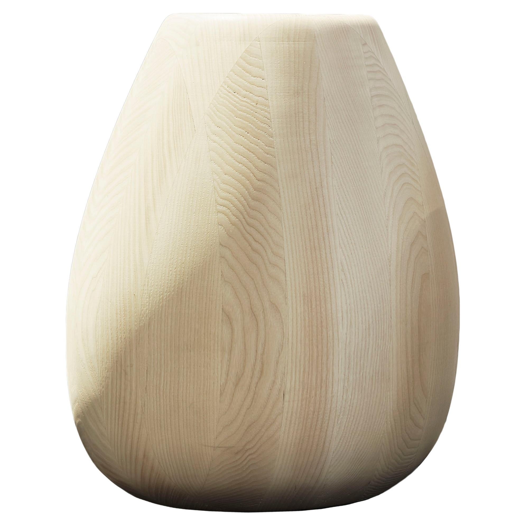 Ash Wood Vase h25 design Franco Albini - edit by Officina della Scala For Sale