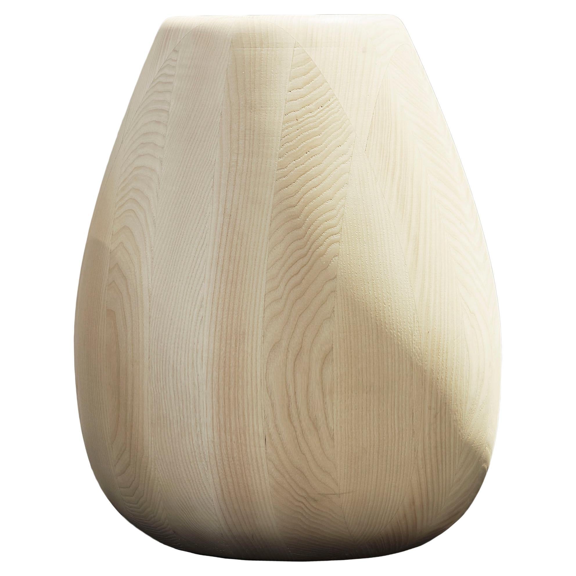Vase en bois de frêne h50 design Franco Albini - édité par Officina della Scala