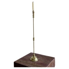 Asha Medium Brass Candlestick – Hand-Turned Sculptural Dome Candle Holder (H 28)