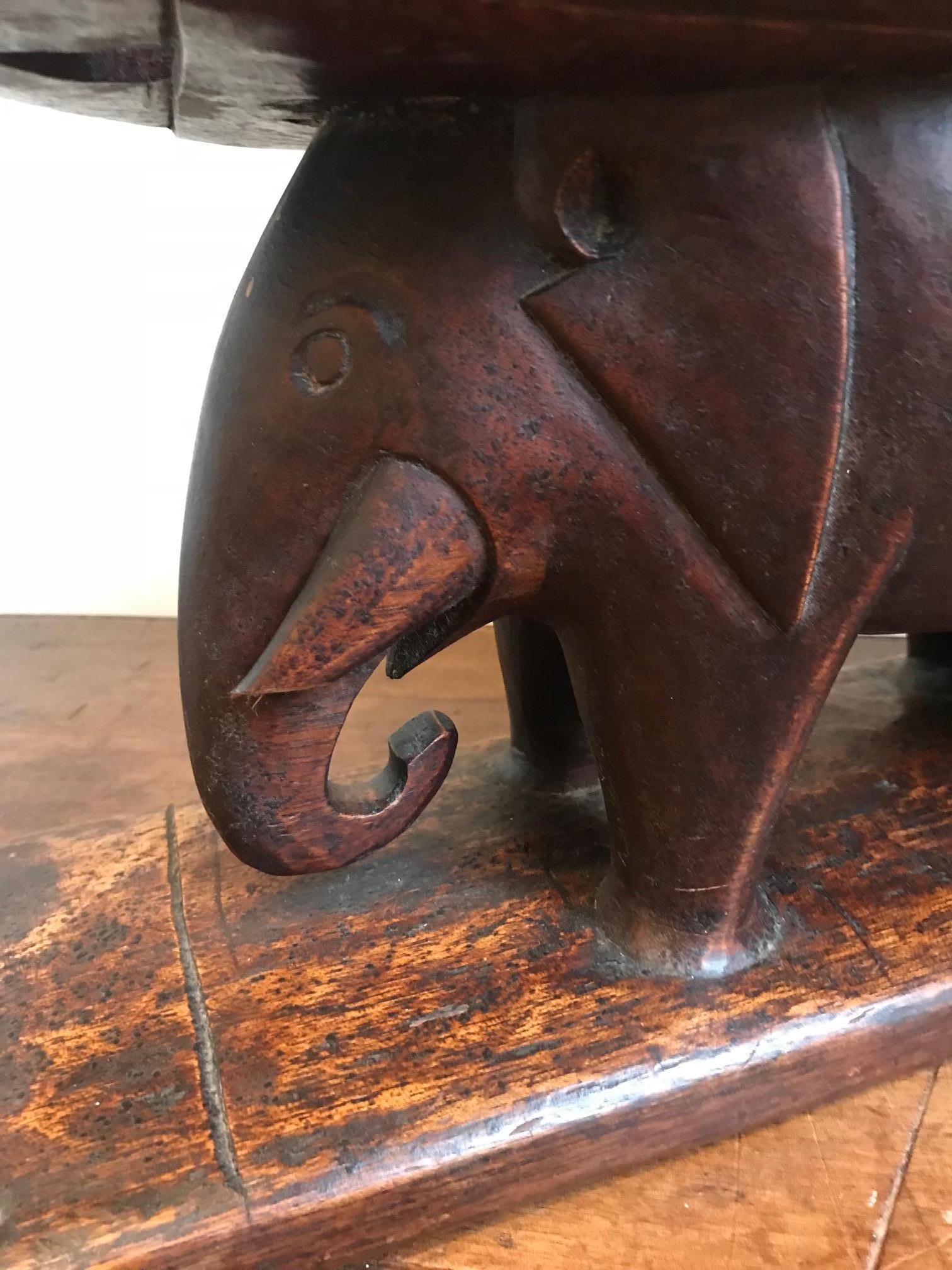 20th Century Ashanti African Tribal Elephant Stool