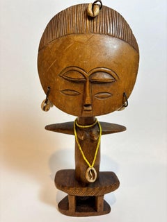 Ashanti Akua’ba Fertility Doll Ghana African Tribal Art Ethnographic Sculpture