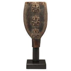 Ashanti Bronze Ceremonial Staff Top Hoe with 3 Turtles, Ghana