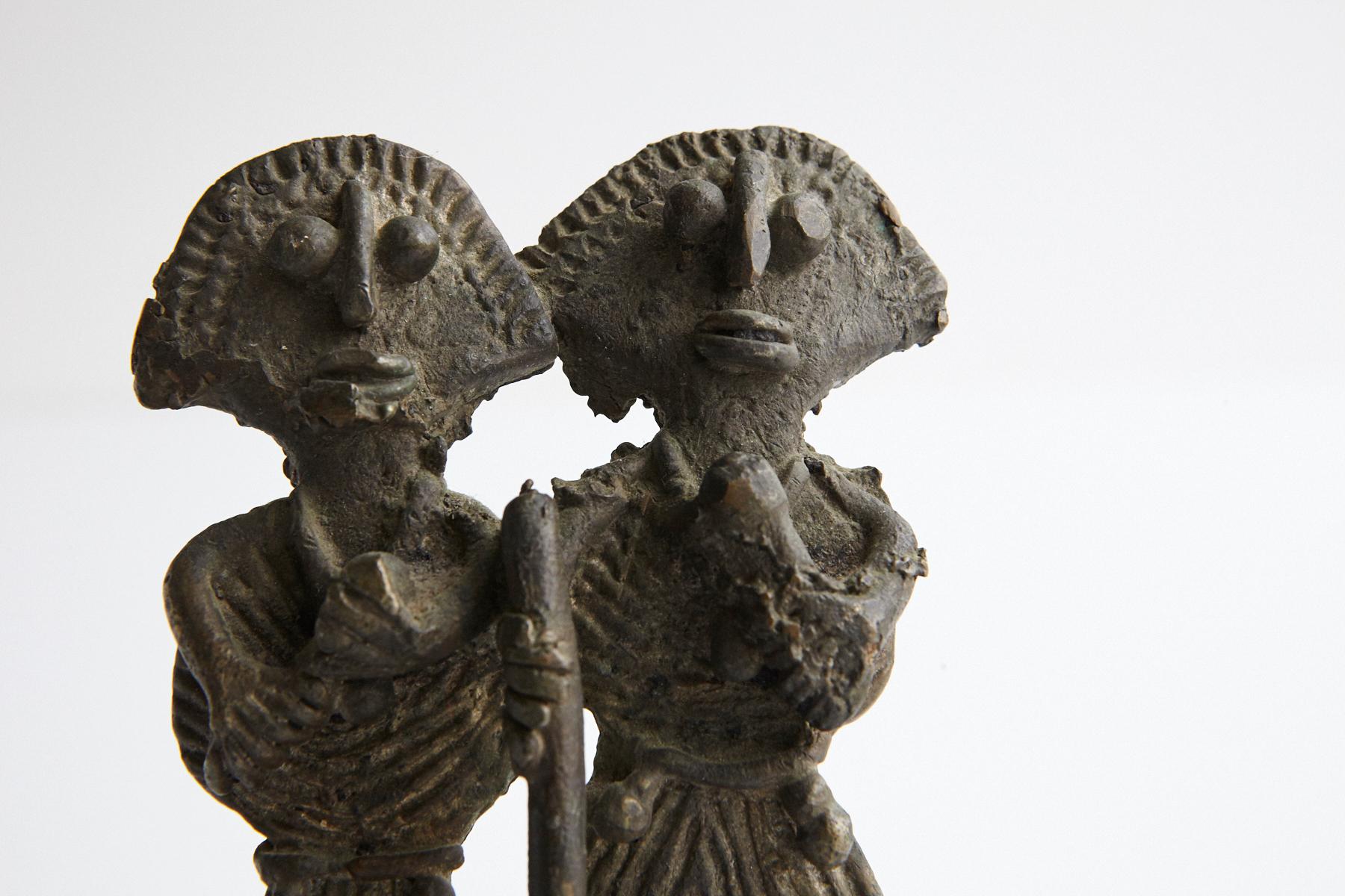 Ashanti Bronze Figurine, Asante People, Ghana, 1950s In Good Condition For Sale In Aramits, Nouvelle-Aquitaine