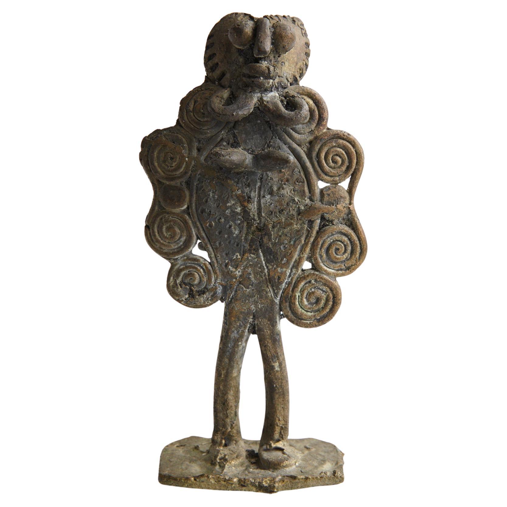 Ashanti Bronze Figurine, Asante People, Ghana, 1950s