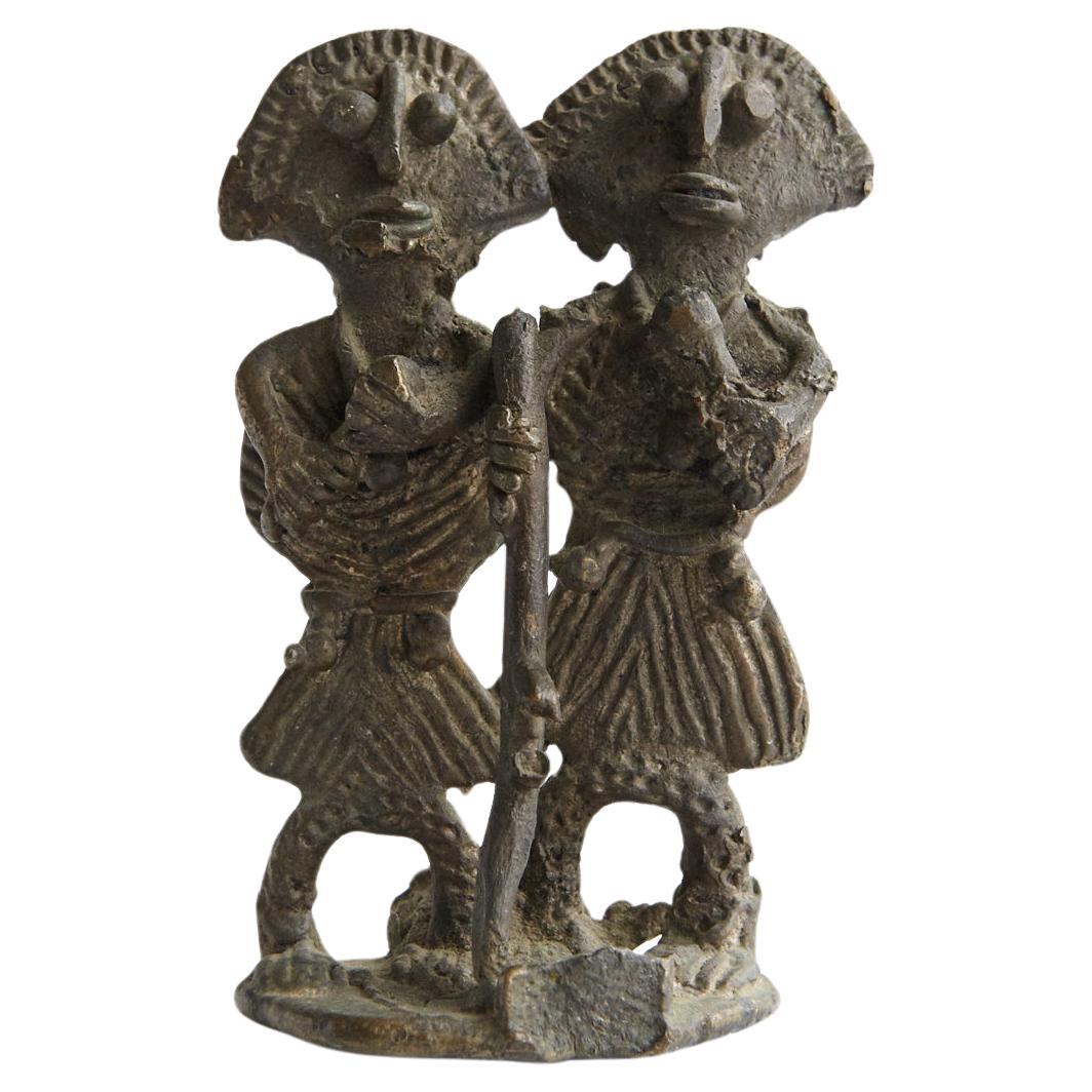 Ashanti Bronze Figurine, Asante People, Ghana, 1950s For Sale