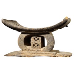 Ashanti People, Ghana, Hand Carved Altar Stool with Libation Patina