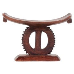 Ashanti stool in wood, African design, 1950