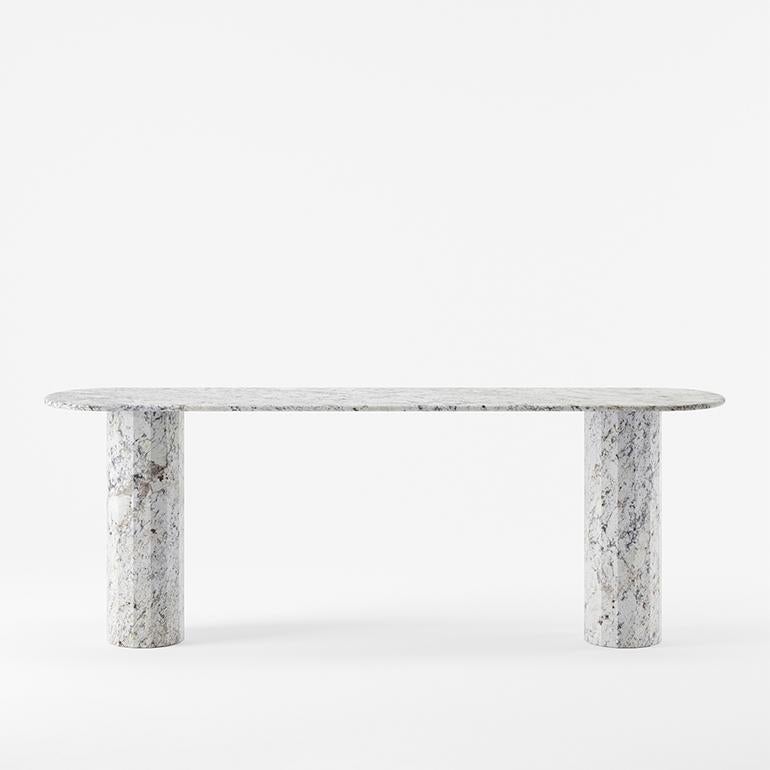 South African Ashby Console Handcrafted in Bianco Carrara Marble by Lemon For Sale