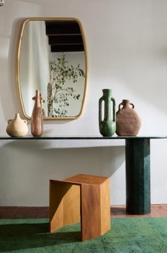 Ashby Console Handcrafted in Red Travertine by Lemon