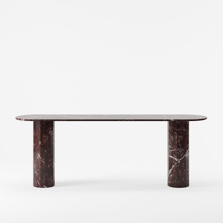 Ashby Console Handcrafted in Red Travertine by Lemon In New Condition For Sale In Amsterdam, NL