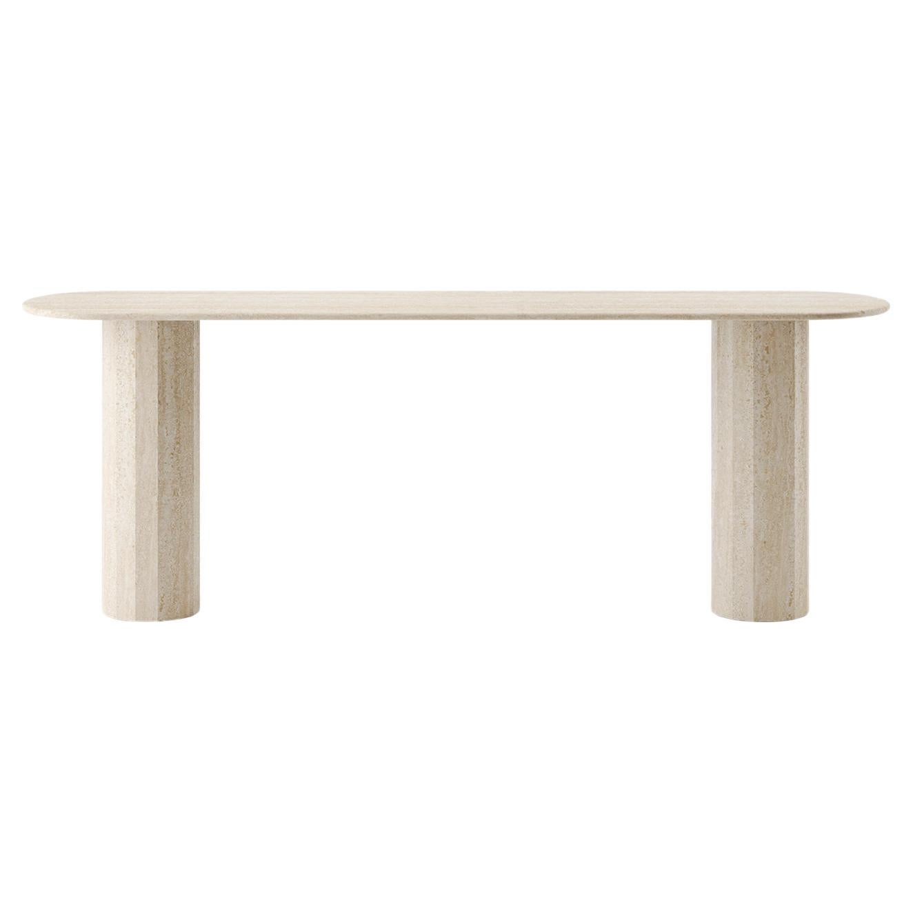 Ashby Console Handcrafted in Travertine by Lemon For Sale