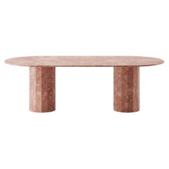 Ashby Oval Dining Table in Honed Red Travertine