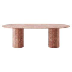 Ashby Oval Dining Table in Honed Red Travertine