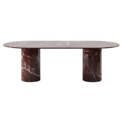 Ashby Oval Dining Table in Polished Rosso Levanto Marble