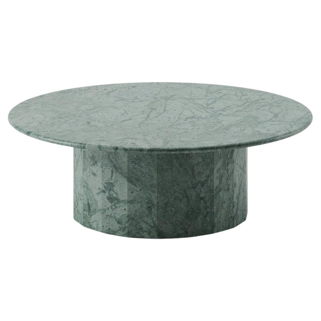 Ashby Round Coffee Table Handcrafted in Verde Guatemala Marble For Sale