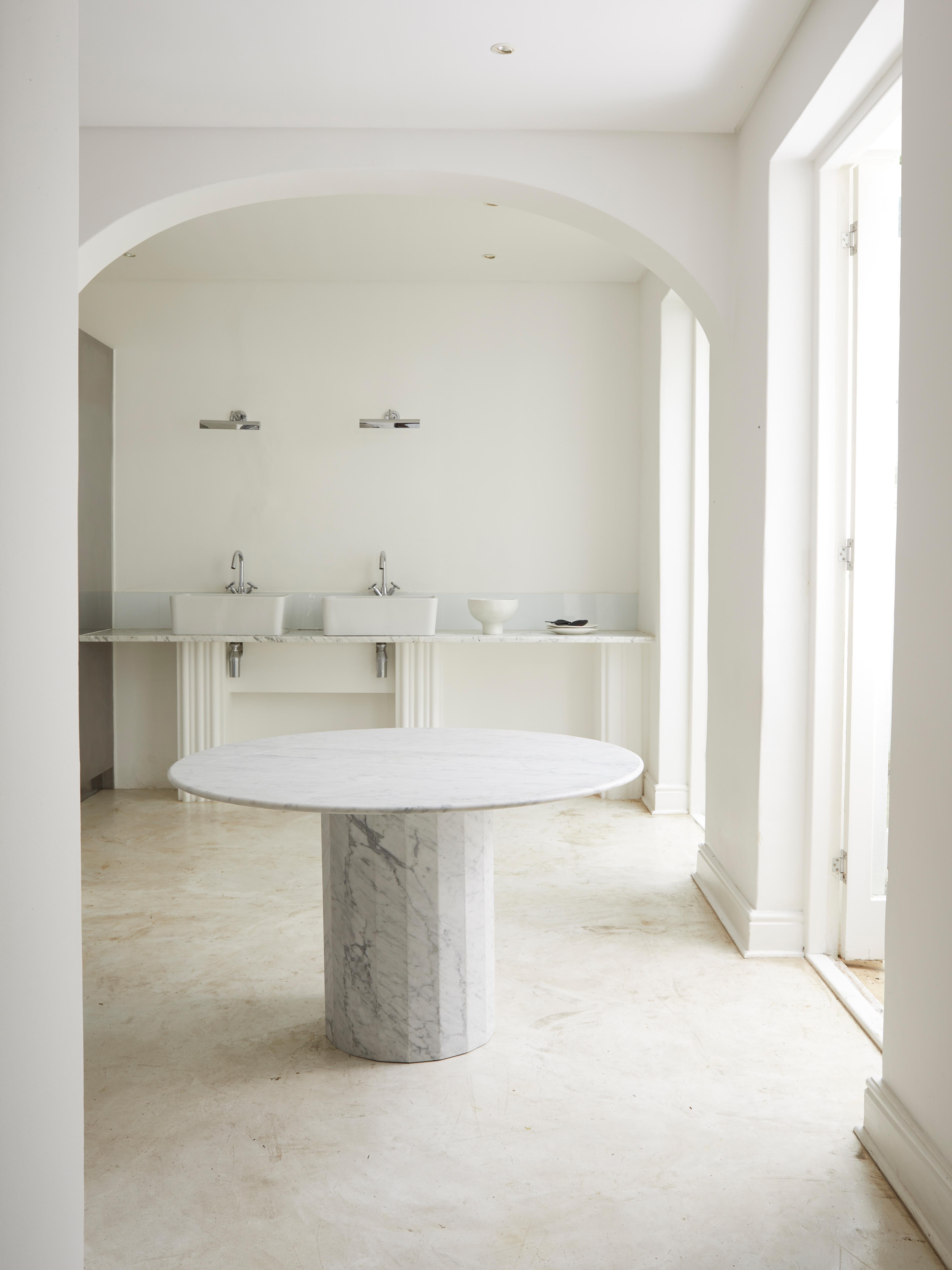 round marble entry table