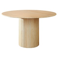 Ashby round dining/hall table handcrafted in honed Travertine