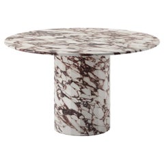 Ashby Round Dining/Hall Table Handcrafted in Polished Calacatta Viola Marble