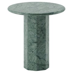 Ashby Round Side Table Handcrafted in Honed Verde Guatemala Marble