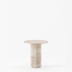 Ashby Side Table Travertine by Kevin Frankental, Handcrafted Minimalist Design