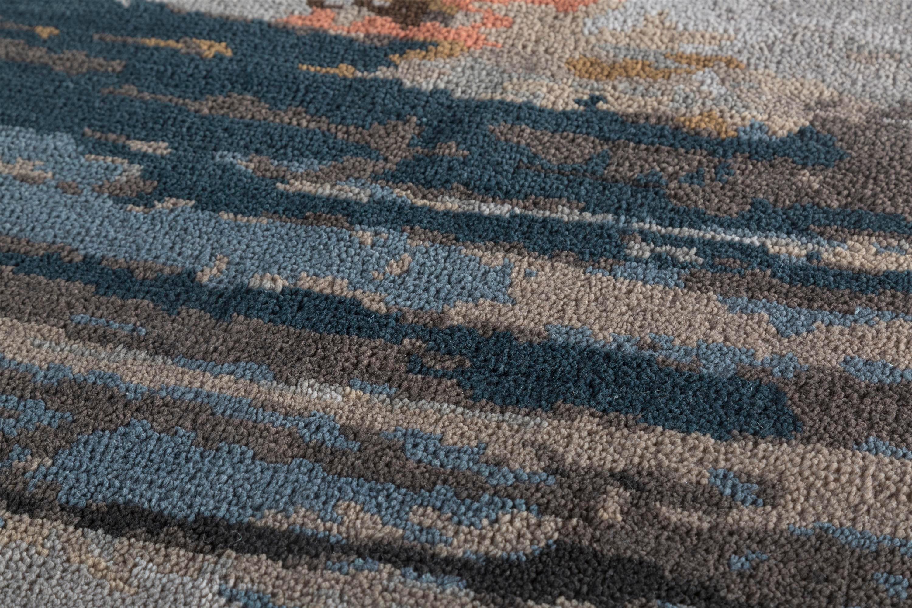 Indien Tapis noué à la main Ashen Mirage Ashwood & Liquorice 150x240 cm en vente