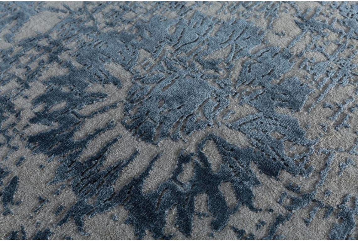 Indian Ashen Trellis Ashwood & Indigo Blue 240x300 cm Hand Knotted Rug For Sale