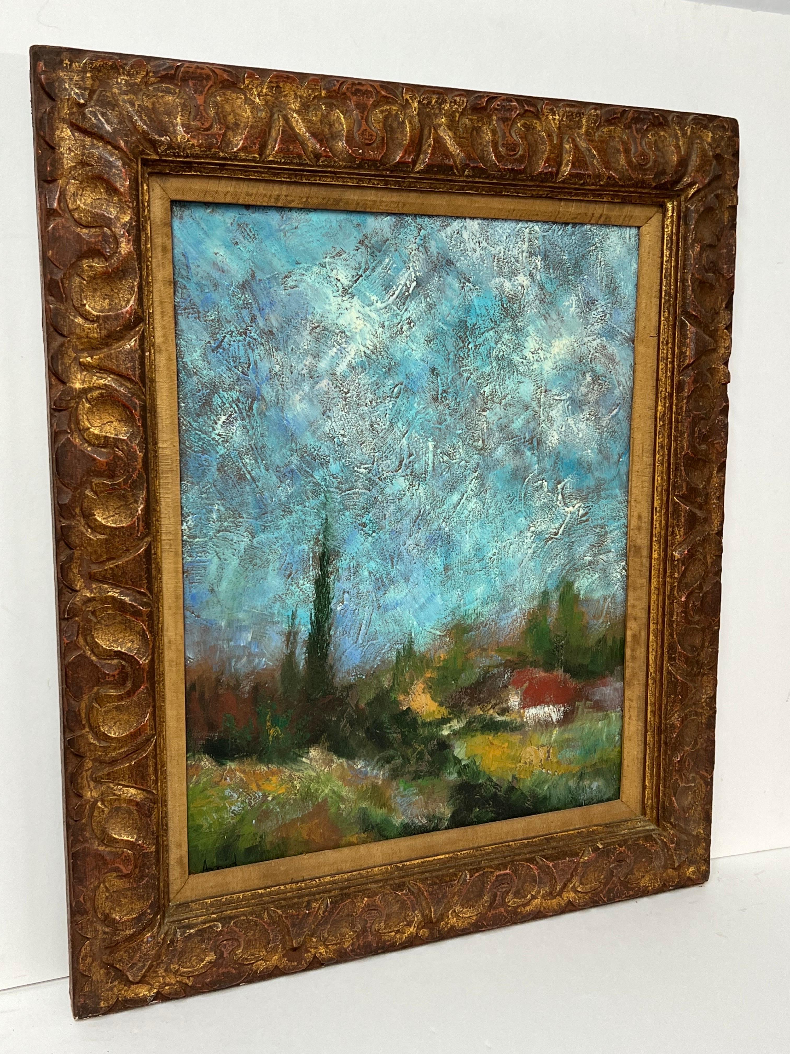 Asher Amid Impasto Öl auf Karton (20. Jahrhundert) im Angebot